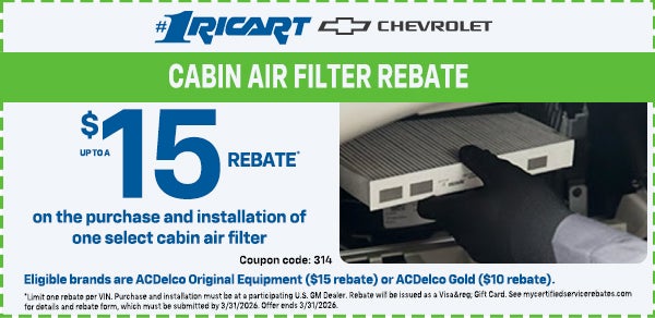 Cabin Air Filter Rebate