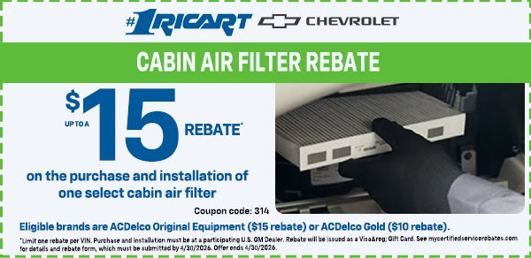 Cabin Air Filter Rebate